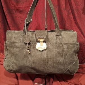 Talbots Textured Brown Suede Satchel